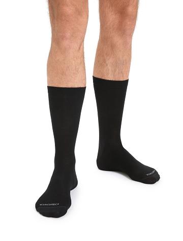Icebreaker Merino Lifestyle Fine Gauge Crew Strumpor Herr Svarta | SE 1936OKIR